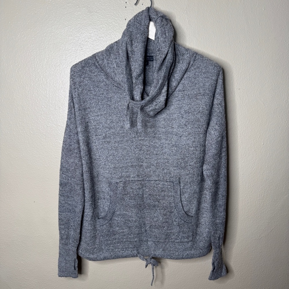 Barefoot Dreams CozyChic Lite Sweater Women's XL Gray Hooded Pocket Soft Cozy